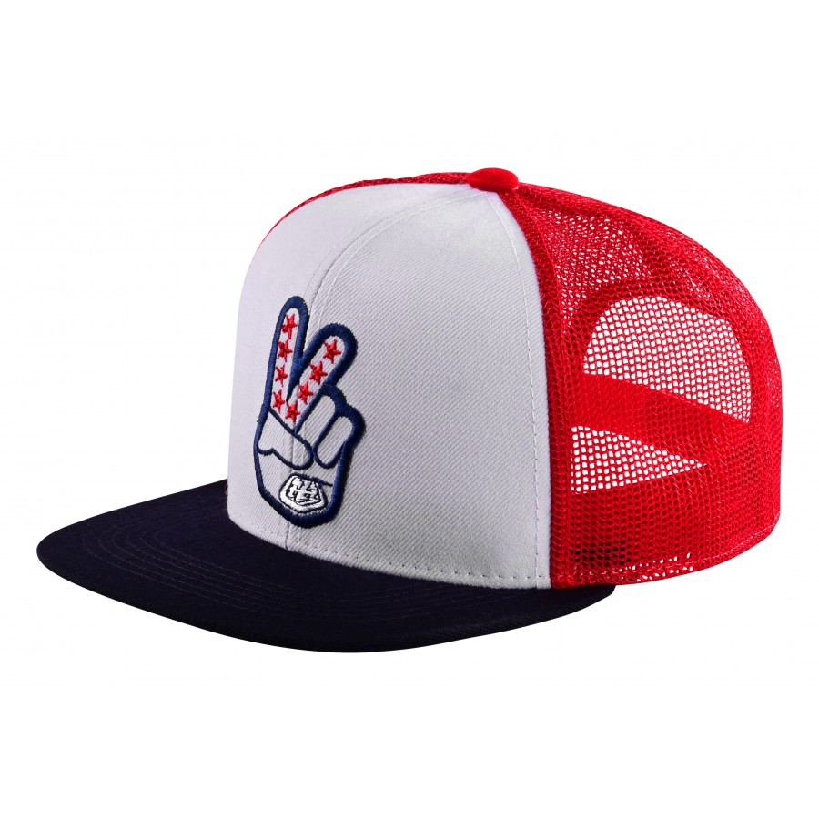 CASQUETTE TRUCKER SNAPBACK PEACE OUT RED/WHITE